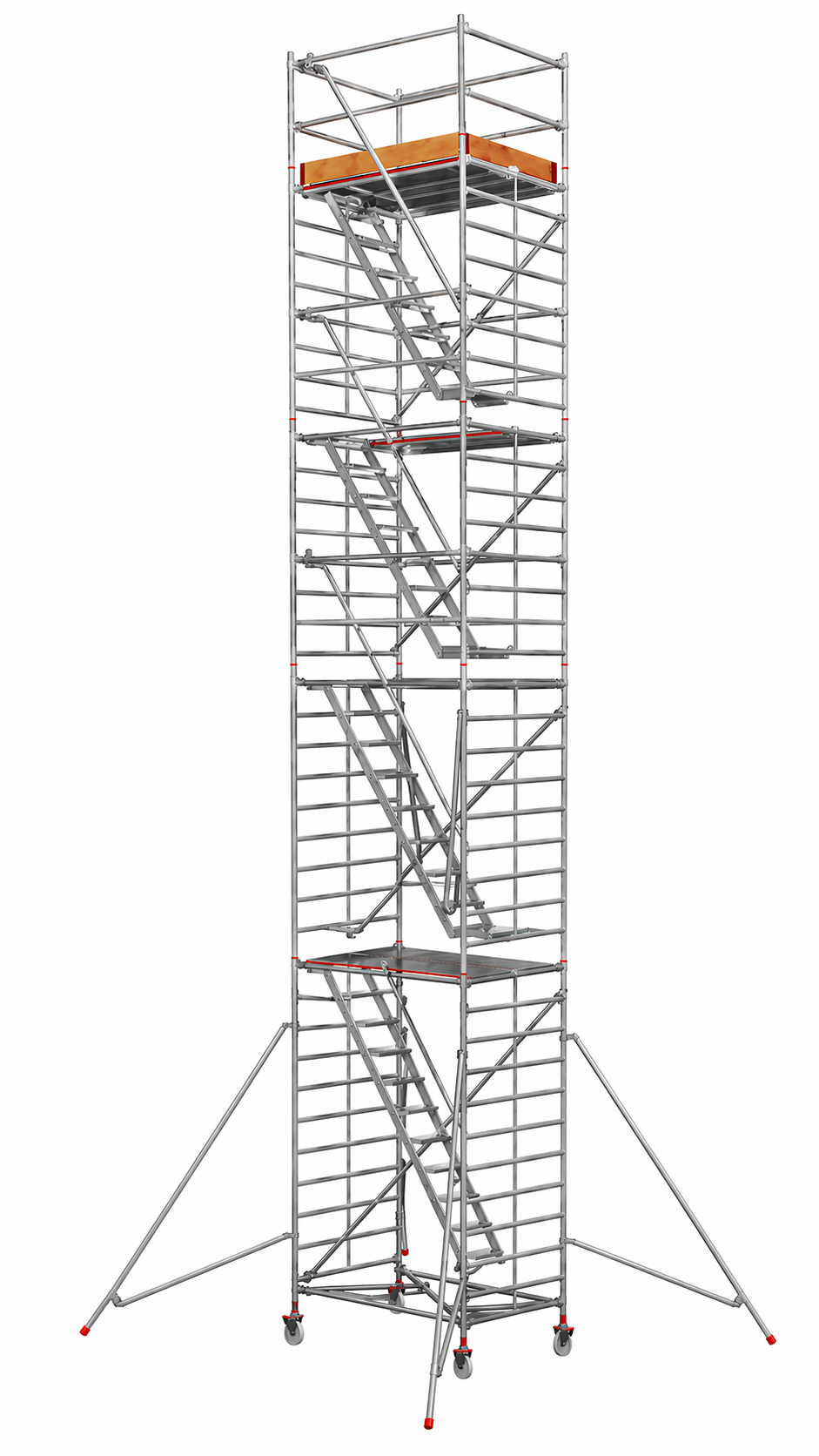 Aluminium zigzag Stairway model Scaffolding - Platform Height 20.30m,  Reaching Height 21.30m