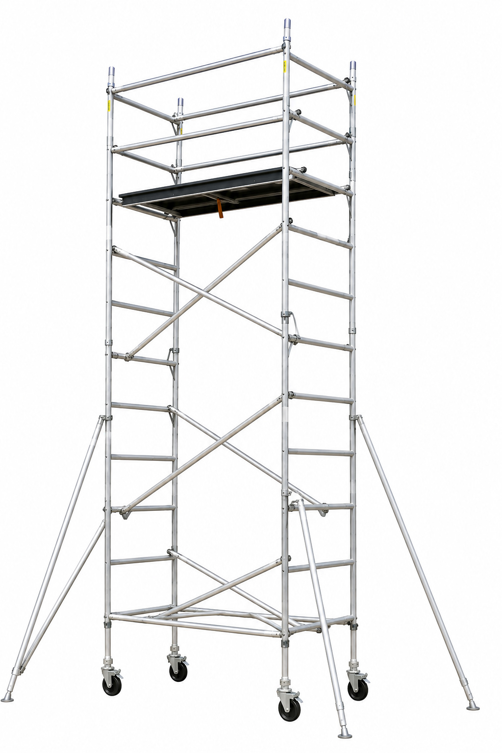 SINGLE WIDTH SCAFFOLD Size: 0.750(W) x 2.0(L) x 6.20 (H), Platform Height - 5.20, Over All Height 6.20, Reaching Height 7.20 Metres ()