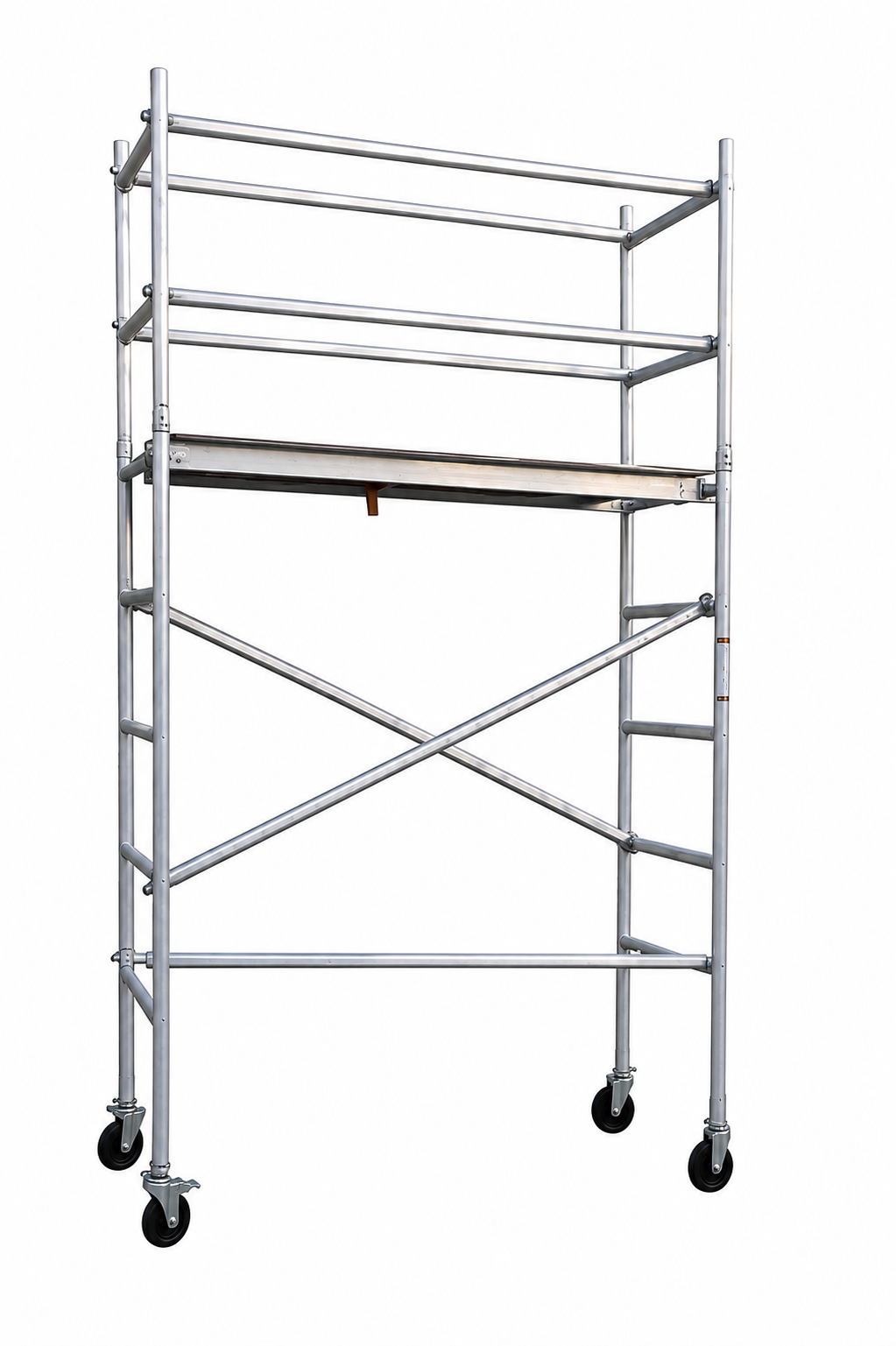 SINGLE WIDTH SCAFFOLD Size: 0.750(W) x 2.0(L) x 3.20 (H) , Platform Height - 2.20, Over All Height 3.20, Reaching Height 4.20 Metres