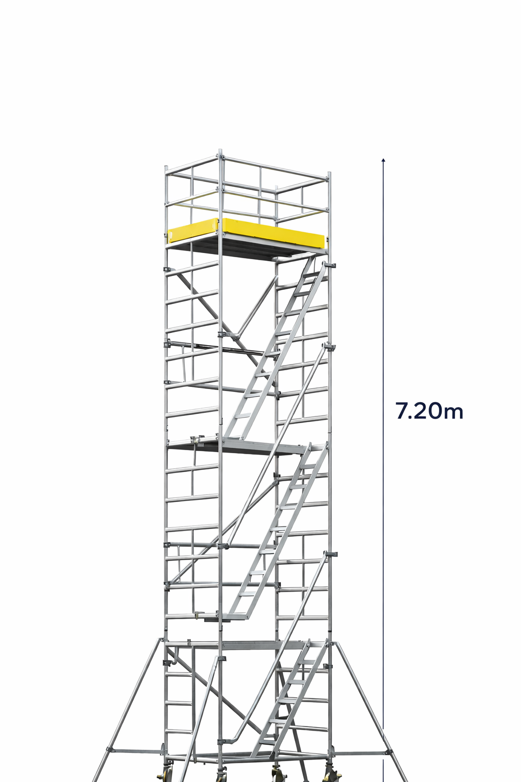 Stairway scaffold 1400(W) × 2.0(L) × 7.20(H) - Platform Height - 6.20m, Over All Height 7.20m, Reaching Height 8.20m