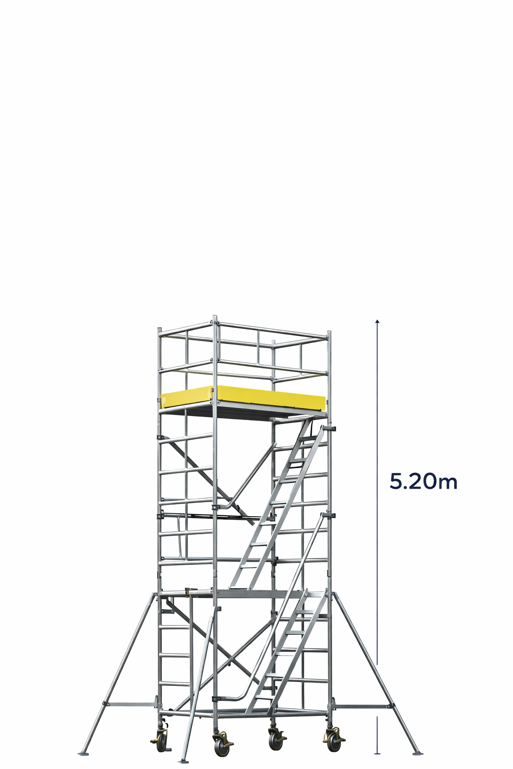 Stairway scaffold 1400(W) × 2.0(L) × 5.20(H) - Platform Height - 4.20m, Over All Height 5.20m, Reaching Height 6.20m