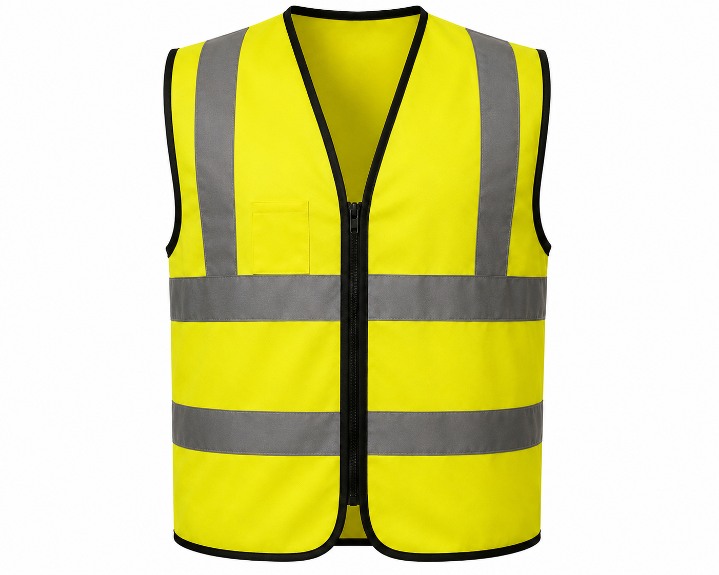 High Visibility Reflective Safety Jacket with Zipper